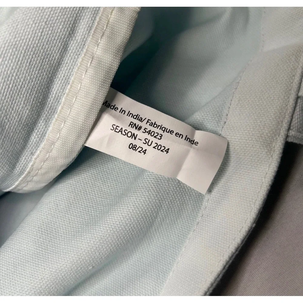 Athleta Canvas Tote Bag Blue White Ombre Gradient Large Gym Beach Shopper